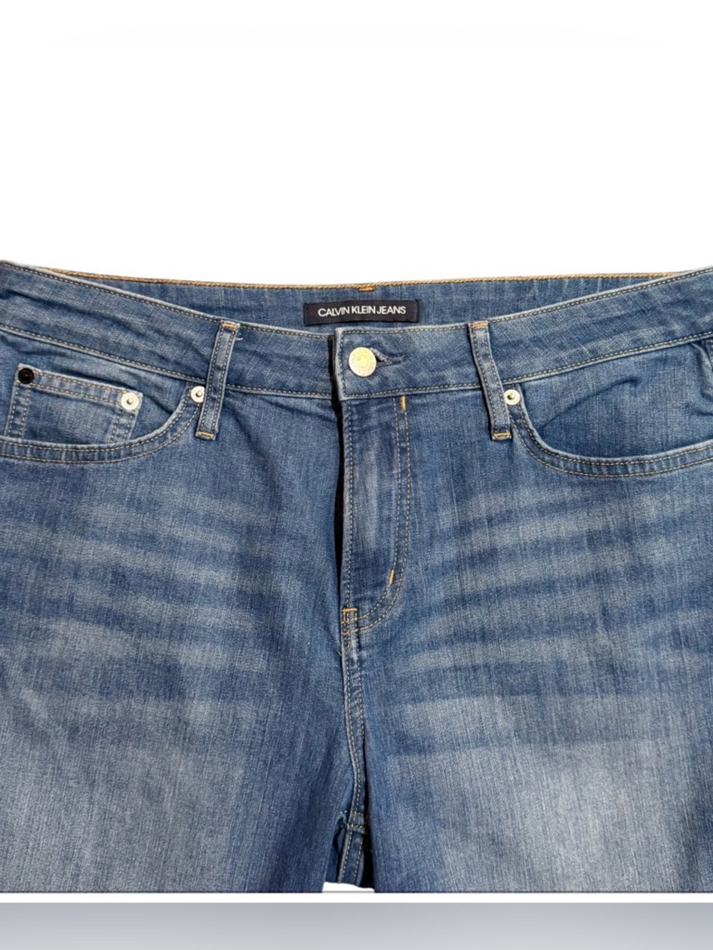 Calvin Klein Jeans Blue Rolled-Hem Denim Shorts Size 12 - Picture 2 of 7